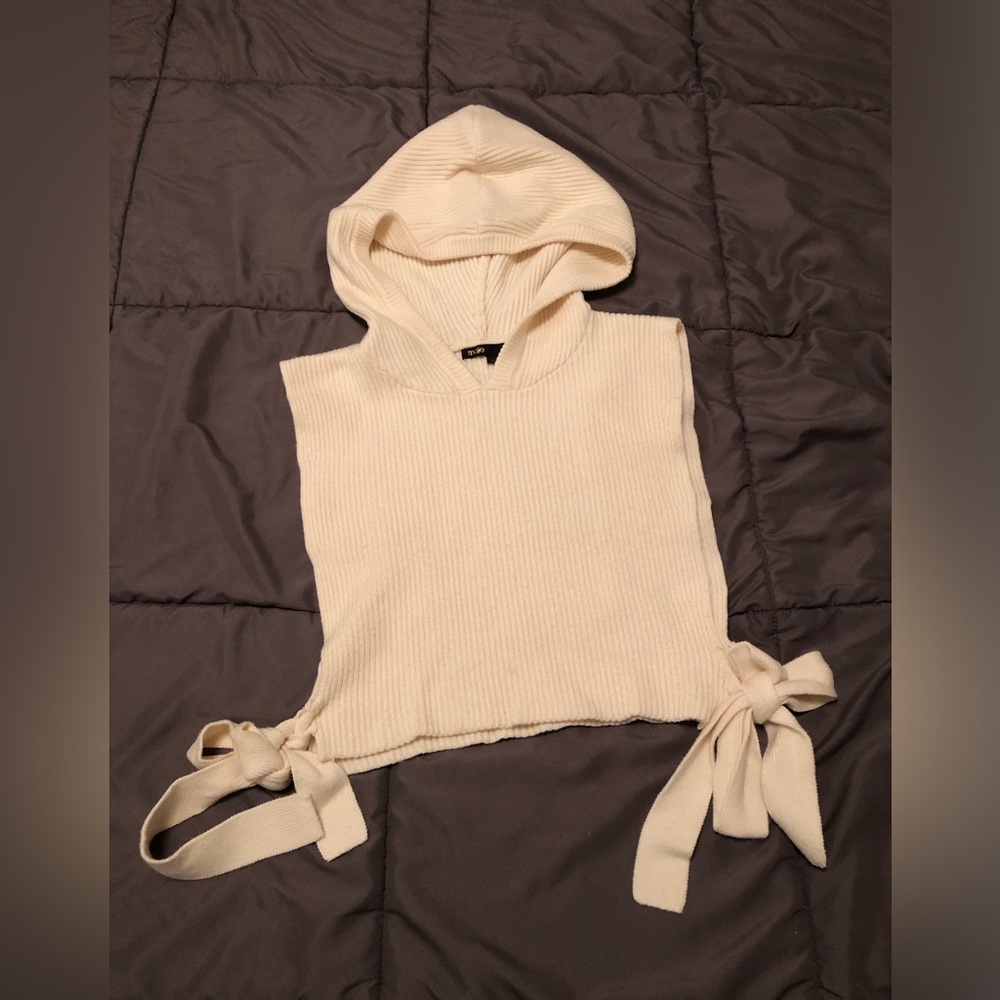 Maje Cream Ribbed Knit Top size unique NEW